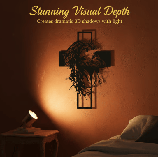 Jesus Cross Iron Sign Christ Wall Art Decor