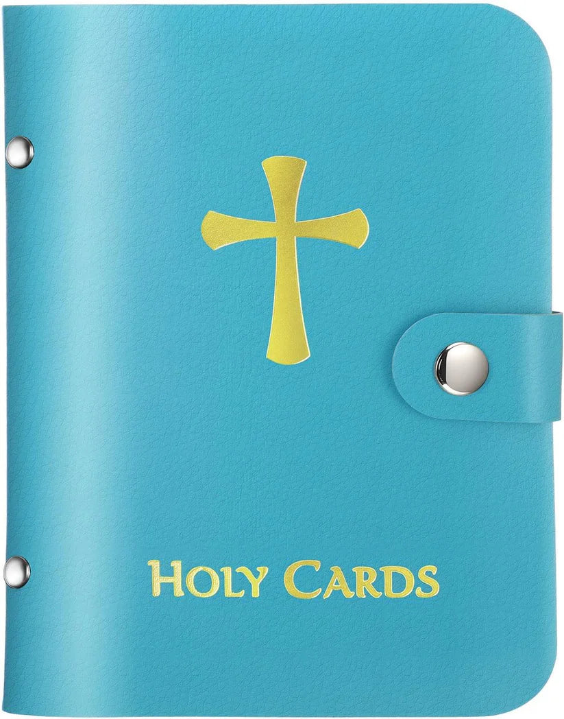 Catholic Leather Holy Card Holder with Snap Closure