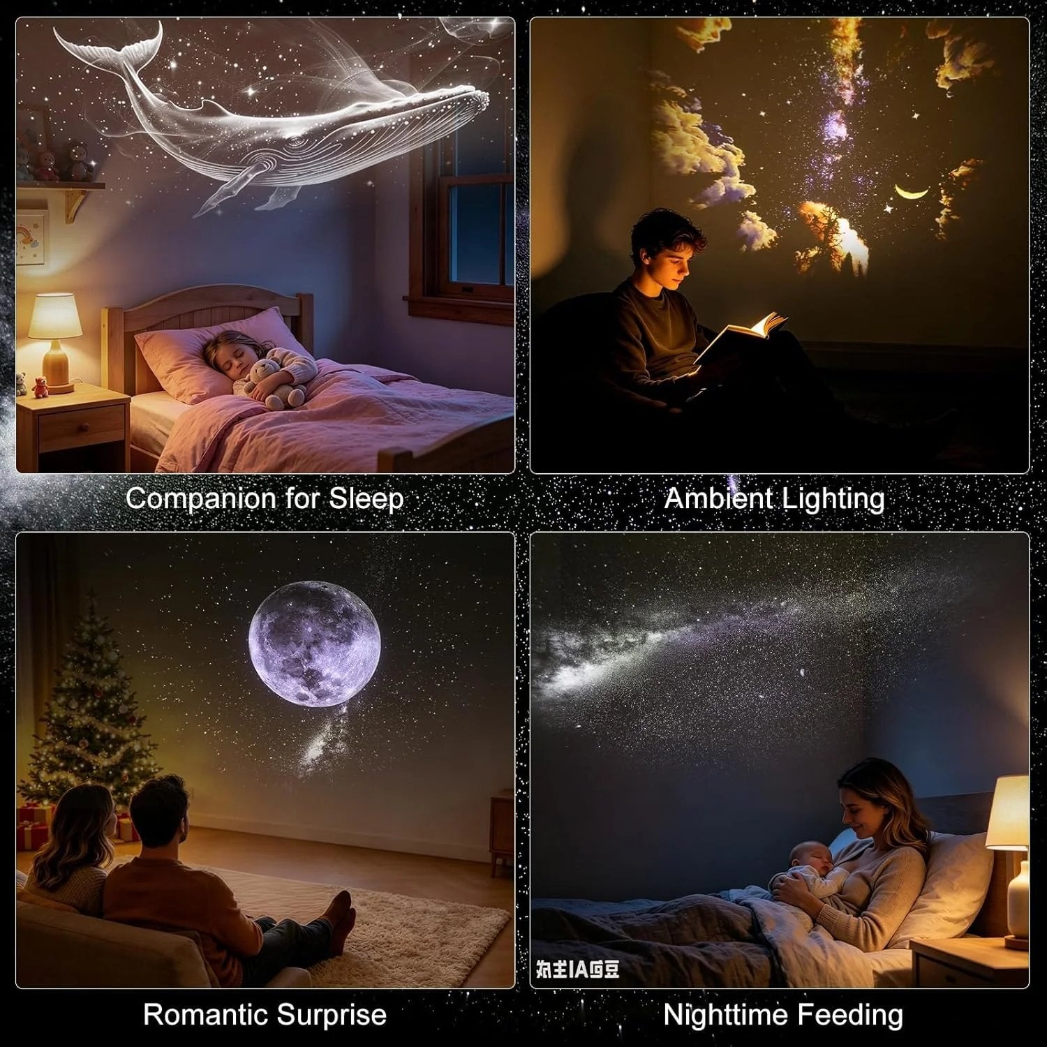 Galaxy Projector Night Light – USB Starry Sky Ambient Lamp for Car & Bedroom