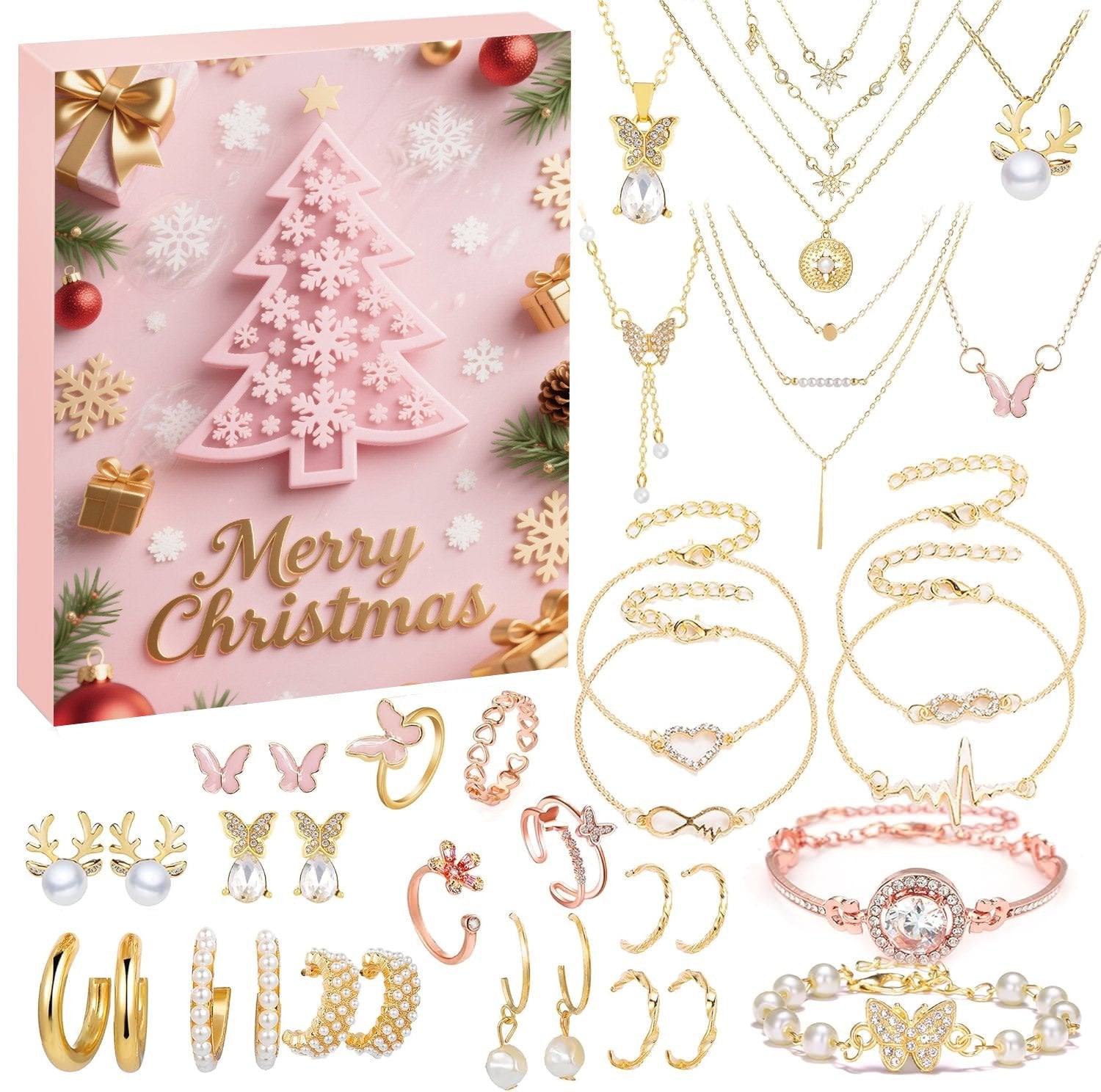 DIY 24 Days Christmas Countdown Calendar Bracelets Set