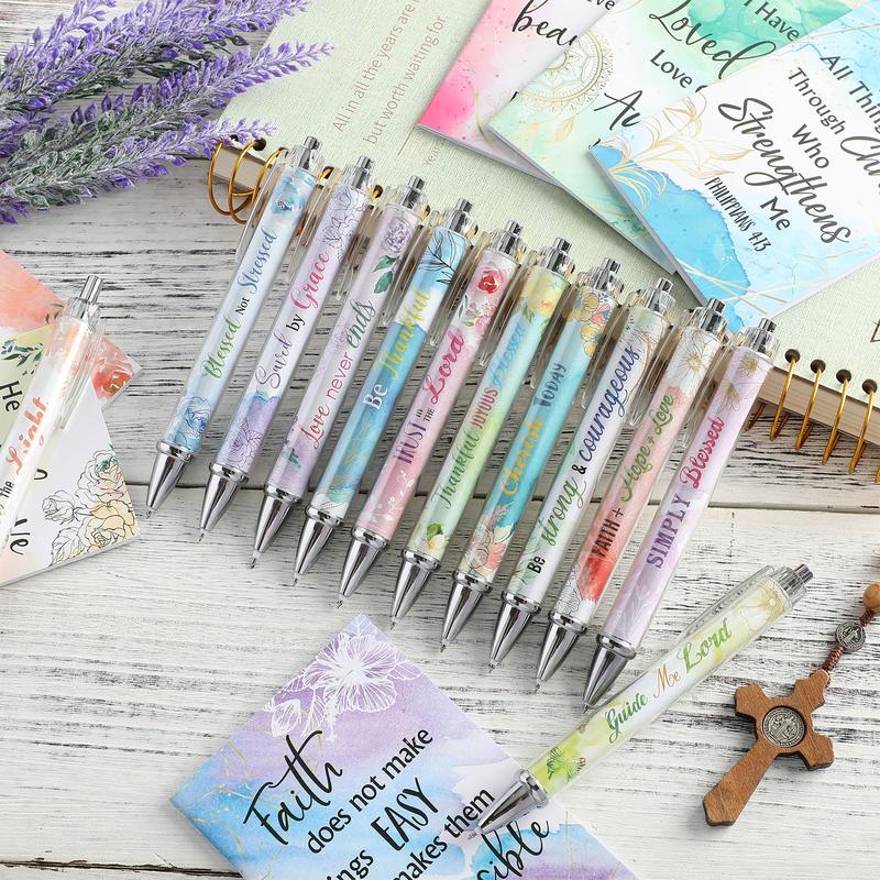 Ensemble de cadeaux chrétiens : Stylos de motivation et carnets de versets bibliques