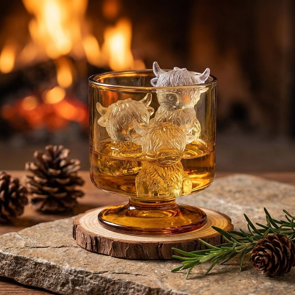 Mini Highland Cow Ice Cube & Dessert Mold Cute 3D Ice for Drinks