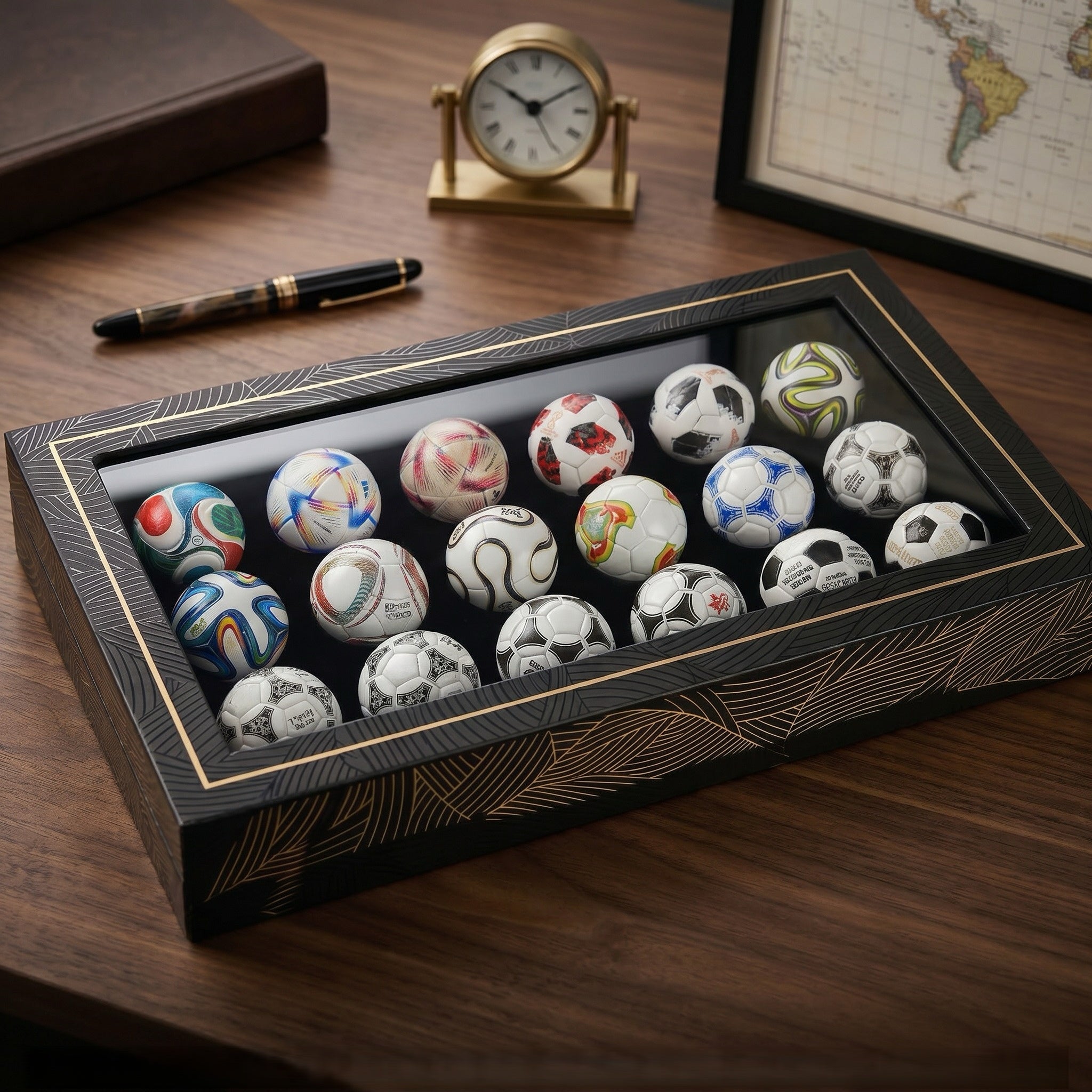 Handcrafted Mini Soccer Ball Collection (1970–2026) – 2026 World Cup Sale