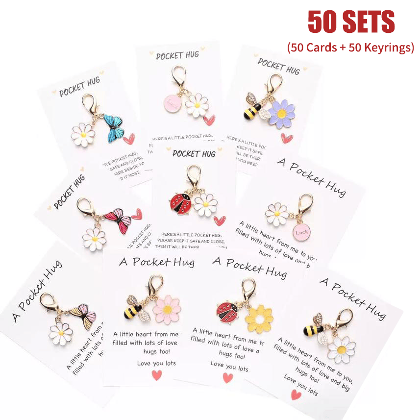 Fabriqués à la main – 20 ensembles de petits cadeaux câlins (papillon, coccinelle, fleur, abeille)