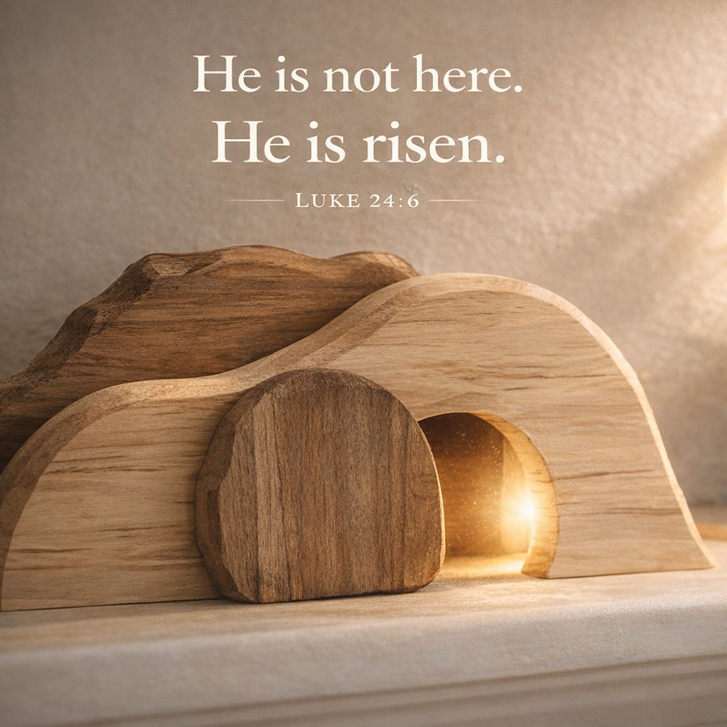 The Wooden Resurrection Cross & Empty Tomb