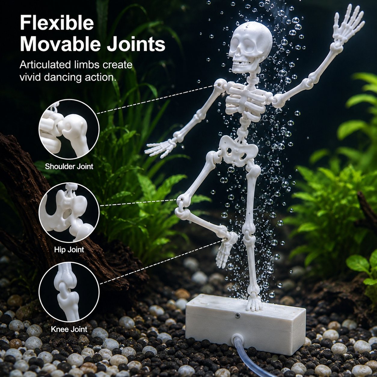 Dancing Skeleton Bubble Aquarium Ornament