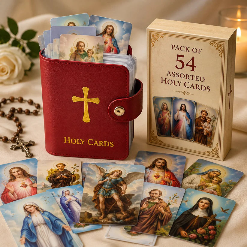 Catholic Leather Holy Card Holder with Snap Closure