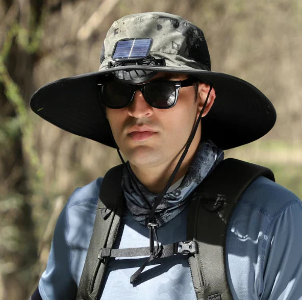 Unisex Breezy Solar Fan Hat (Adjustable 22"-25")