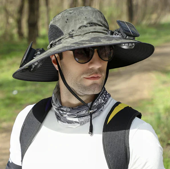 Unisex Breezy Solar Fan Hat (Adjustable 22"-25")