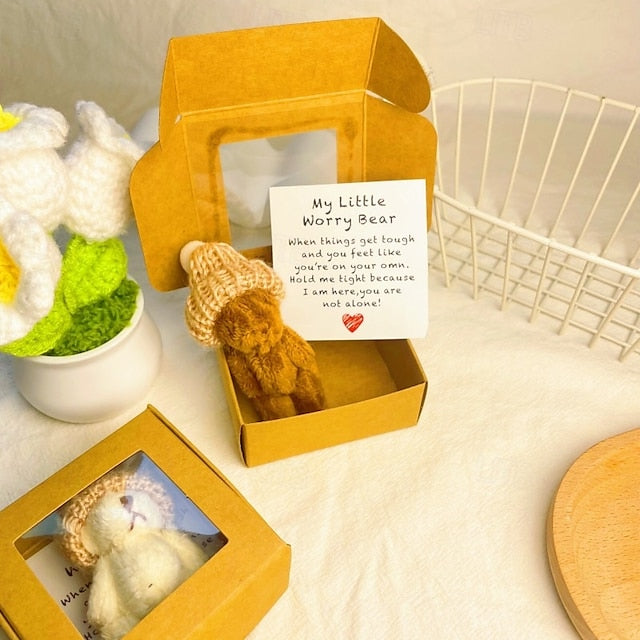 Handmade Mini Plush Teddy Bear in Gift Box
