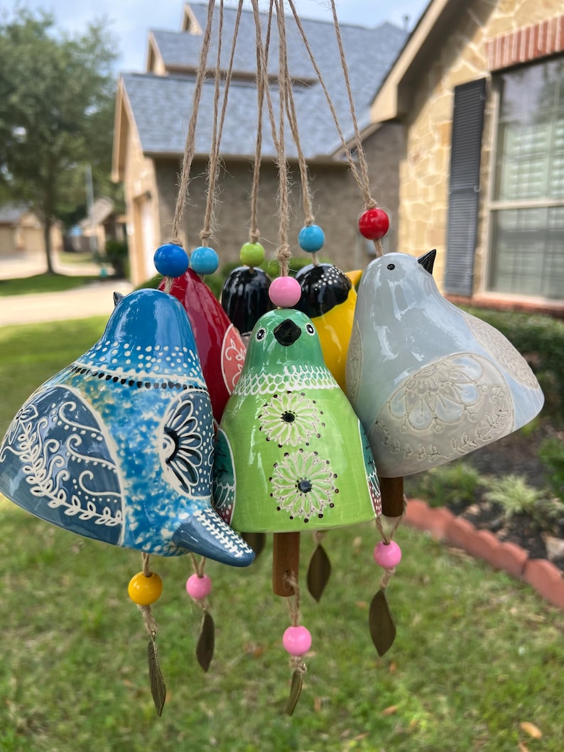 Hand-Painted  Bird wind Chimes