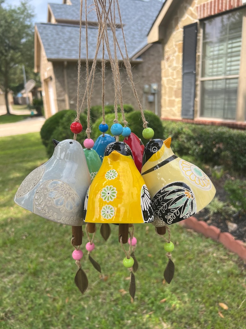 Hand-Painted  Bird wind Chimes