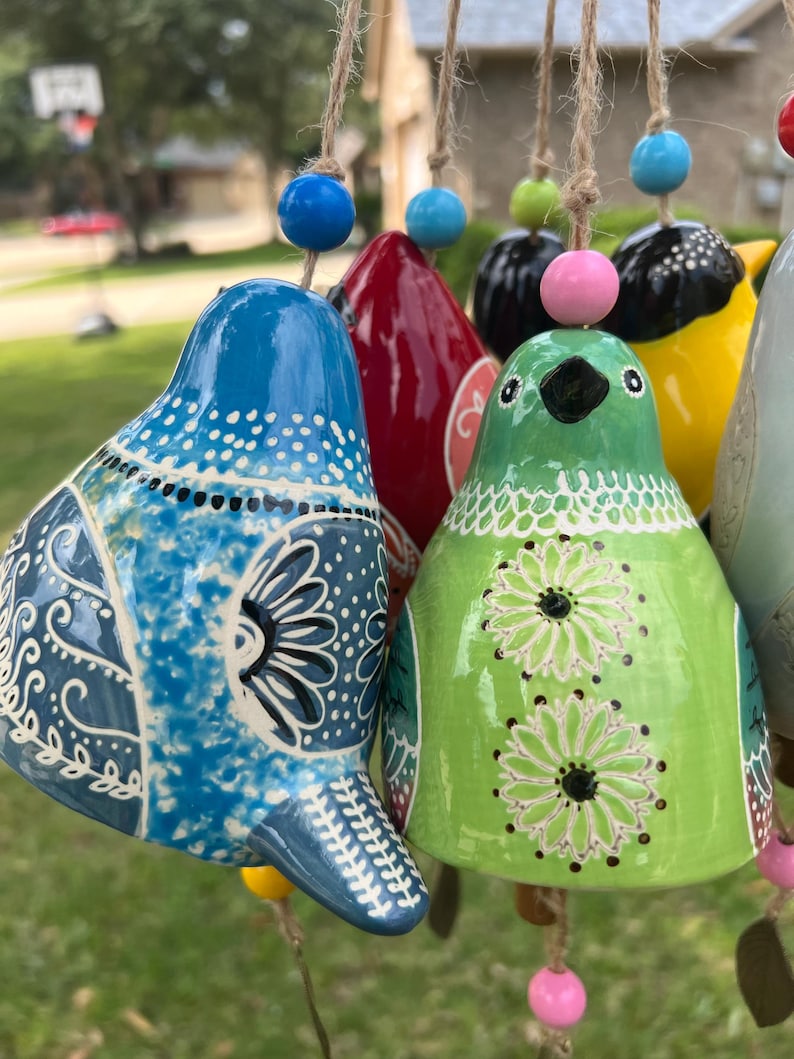 Hand-Painted  Bird wind Chimes