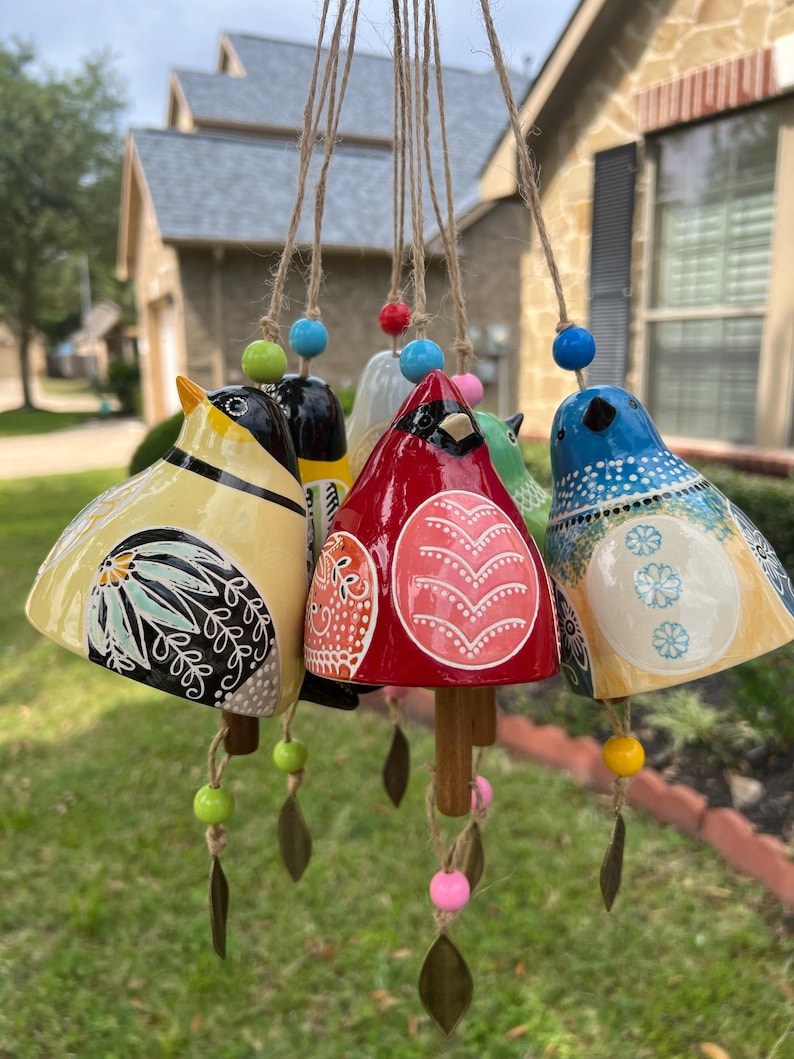 Hand-Painted  Bird wind Chimes