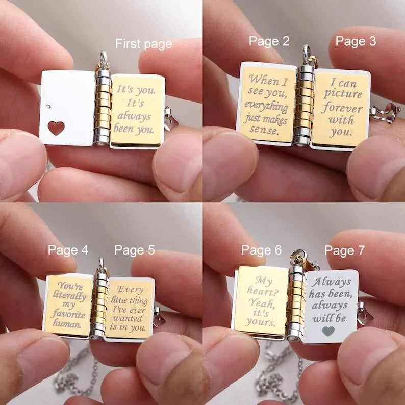 My Love Book Necklace