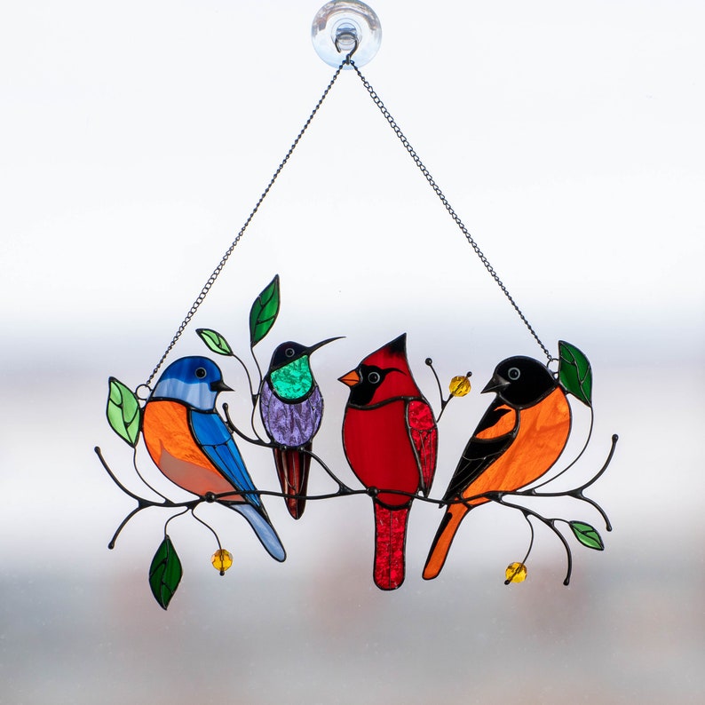 Stained glass birds stained glass window hangings