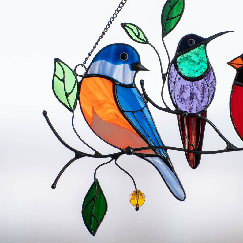 Stained glass birds stained glass window hangings