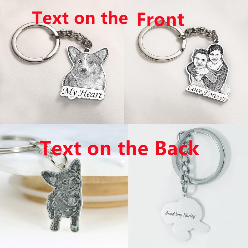 Silver Pet Portrait Keychain