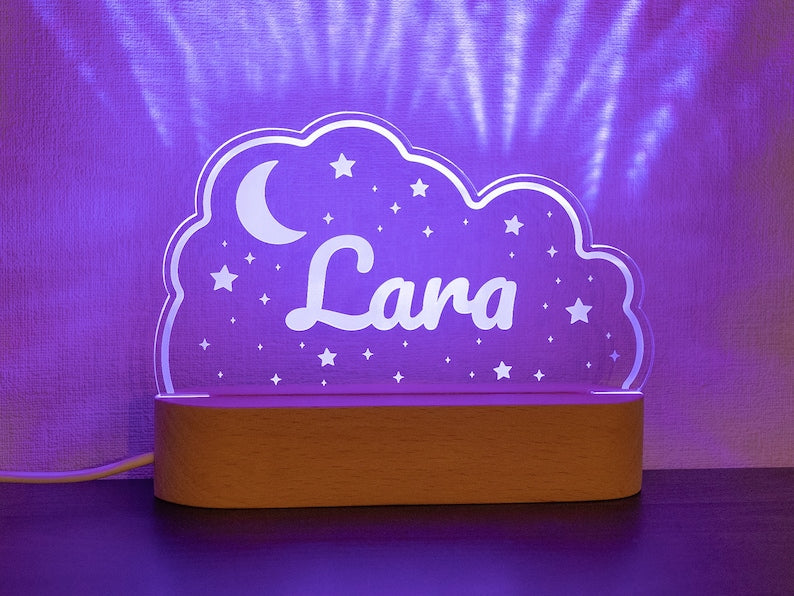 Personalized baby night baptism Bedside lamp