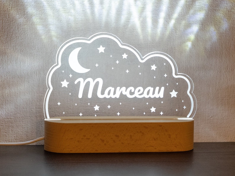 Personalized baby night baptism Bedside lamp