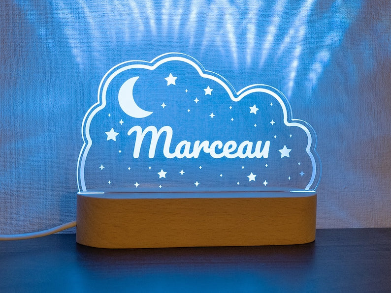 Personalized baby night baptism Bedside lamp
