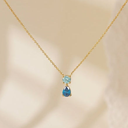 Two Birthstone Pendant Necklace