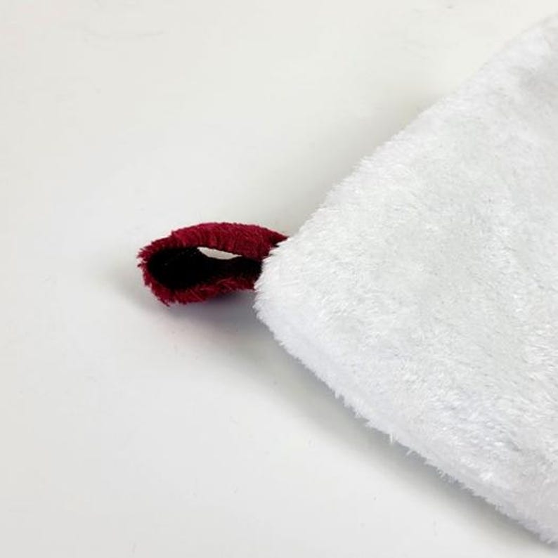 Embroidered Burgundy Plush Stocking