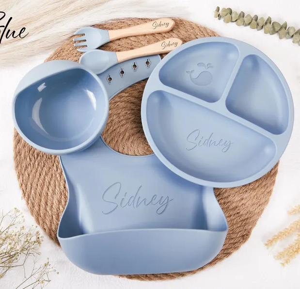 Personalised Baby Silicone Cutlery Set