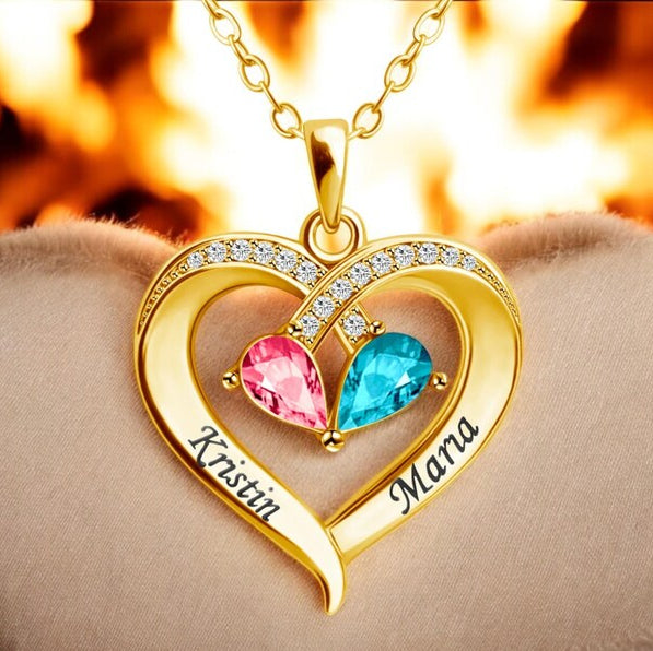 Always Yours – Birthstone Heart Necklace