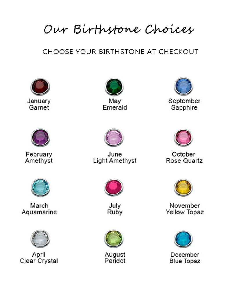 Custom Birthstone Necklace, Heart Birthstone Necklace