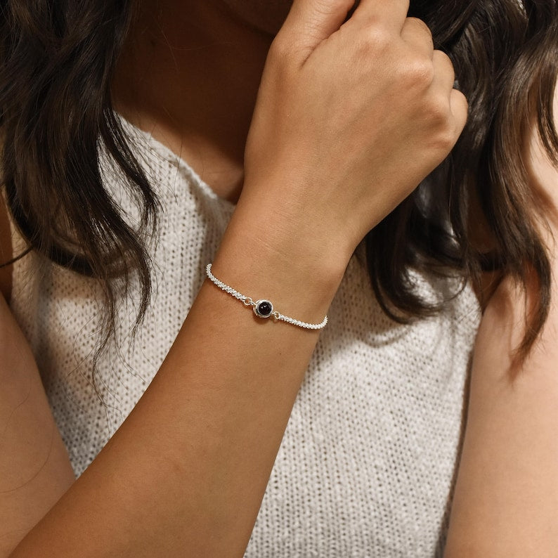 Custom Photo Projection Bracelet, Photo Bracelet Sparkling Chain, Personalized Picture Inside Bracelet, Best Friend Gifts, Christmas Gift