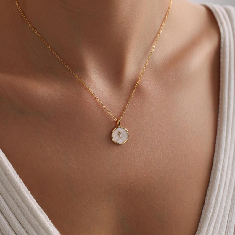 Gold Enamel Mini Cross Necklace, Tiny Cross Necklace