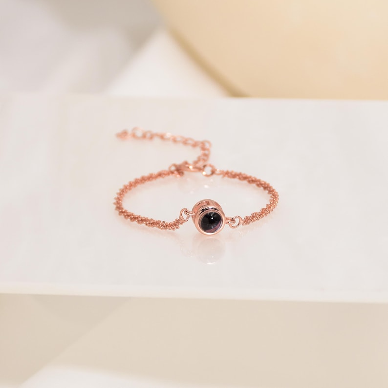 Custom Photo Projection Bracelet, Photo Bracelet Sparkling Chain, Personalized Picture Inside Bracelet, Best Friend Gifts, Christmas Gift