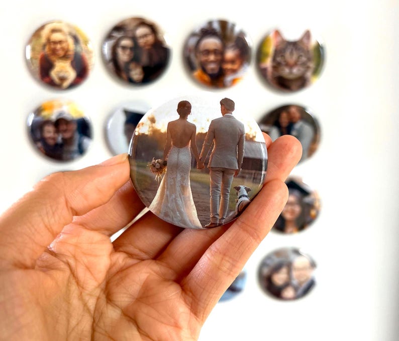 Personalized Round Photo Magnets (Set of 9)