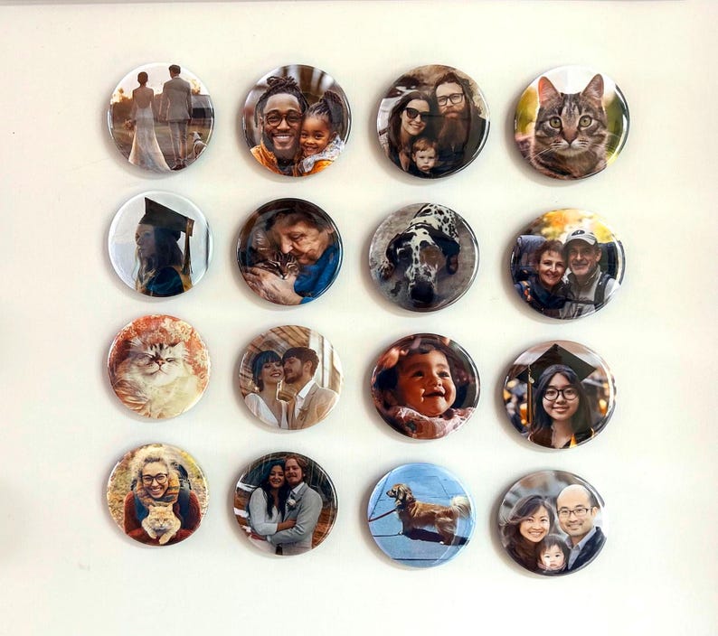 Personalized Round Photo Magnets (Set of 9)