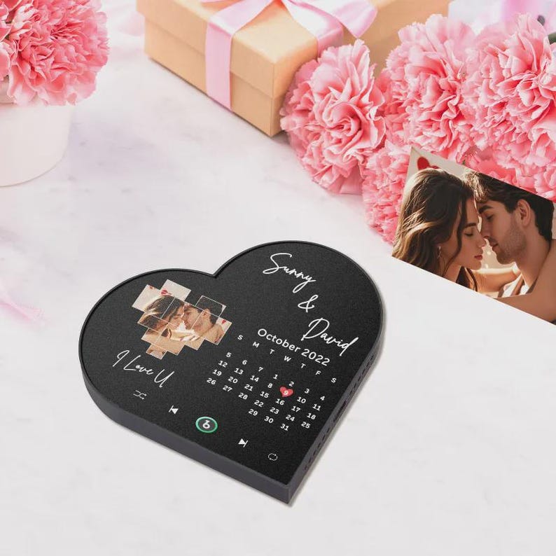 Custom Heart Frame Album Fridge Magnet Music Wall Photo Sticker