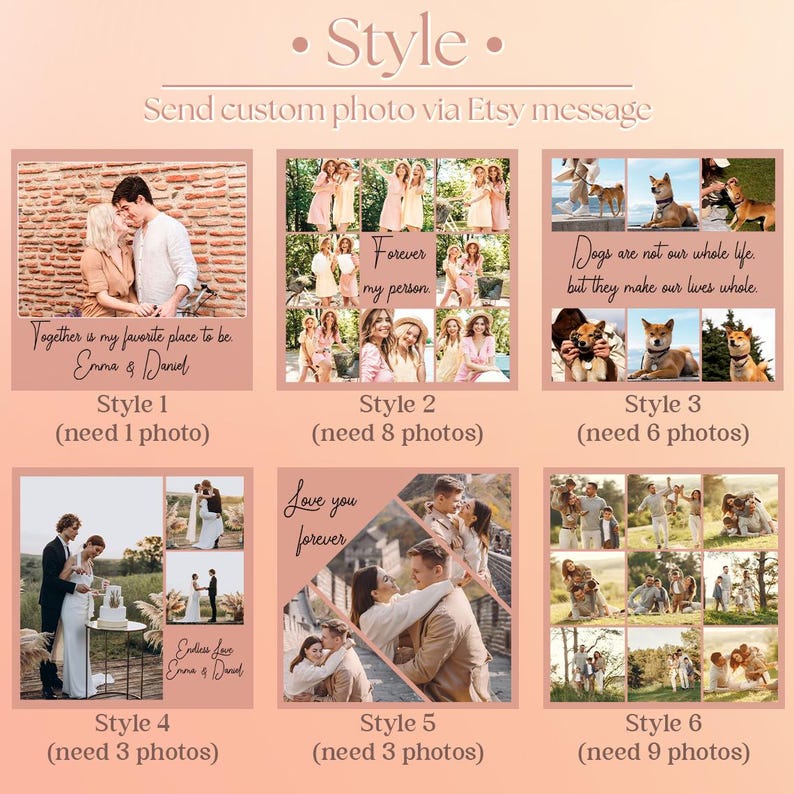 Custom Acrylic Photo Collage Stand with Text