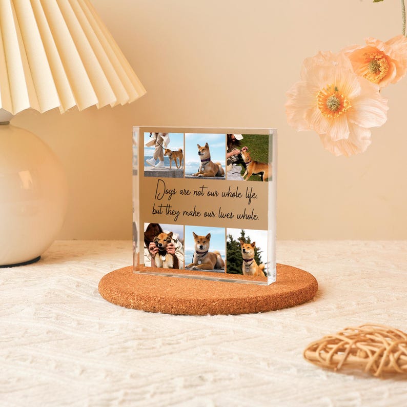 Custom Acrylic Photo Collage Stand with Text