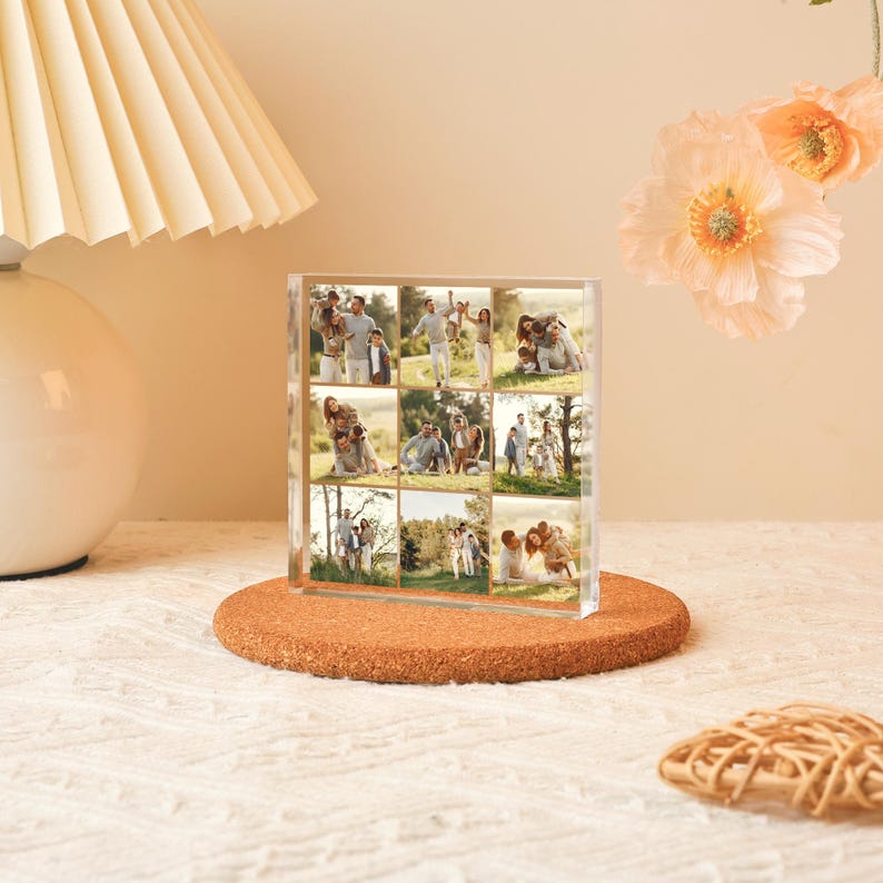 Custom Acrylic Photo Collage Stand with Text