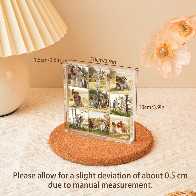 Custom Acrylic Photo Collage Stand with Text