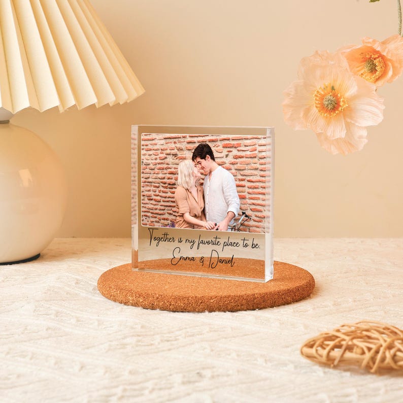 Custom Acrylic Photo Collage Stand with Text