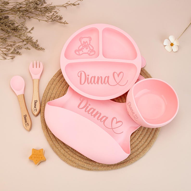 Personalised Baby Silicone Cutlery Set