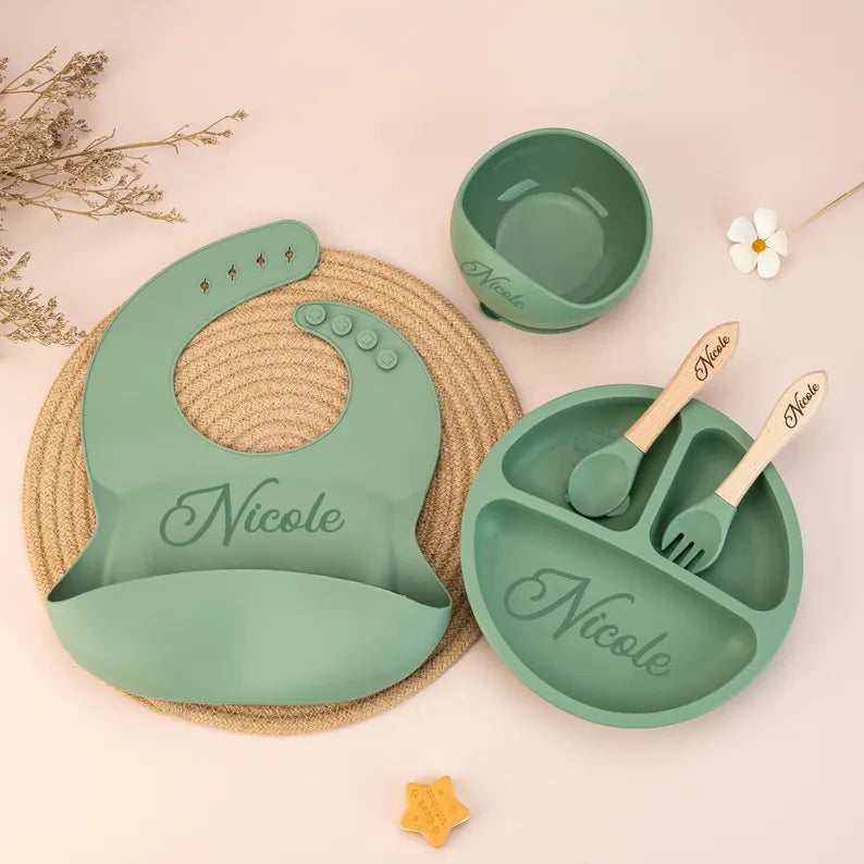 Personalised Baby Silicone Cutlery Set