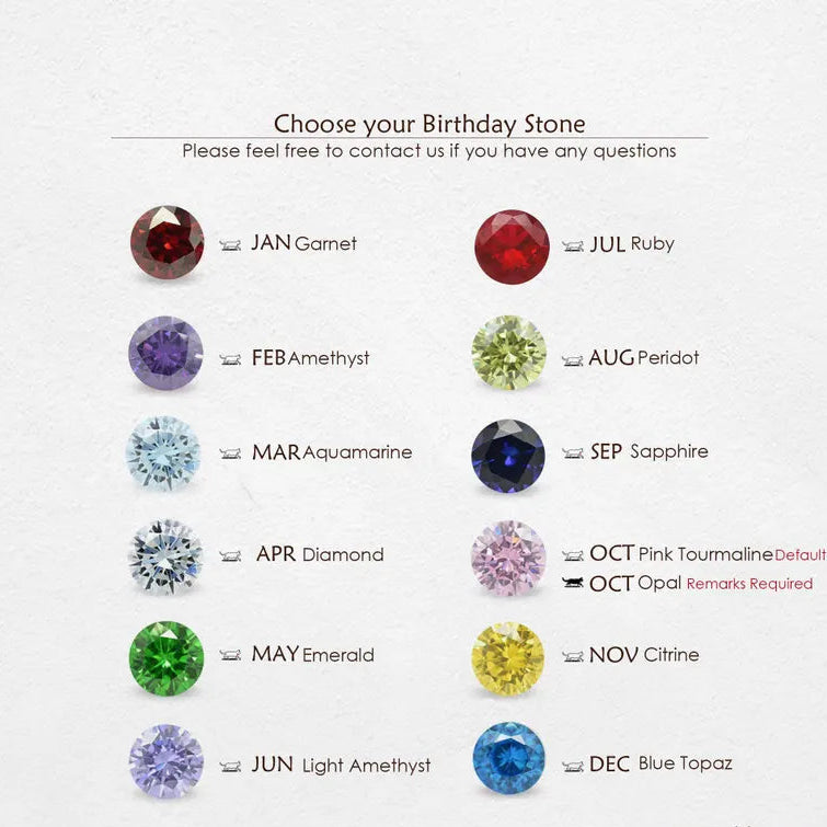 Custom Birthstone Necklace, 14K Gold Diamond Necklace