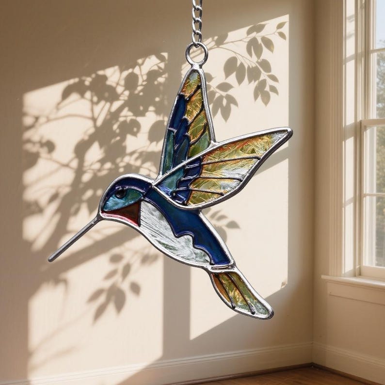 Hummingbird Stained Glass Suncatcher