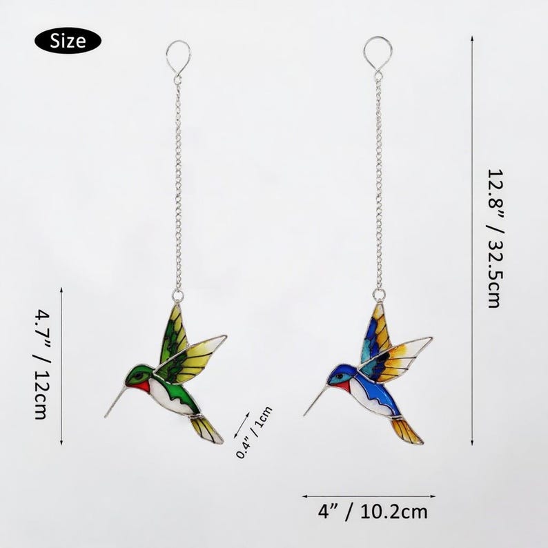 Hummingbird Stained Glass Suncatcher