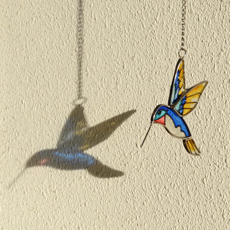 Hummingbird Stained Glass Suncatcher