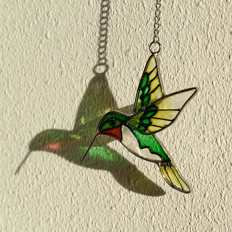 Hummingbird Stained Glass Suncatcher