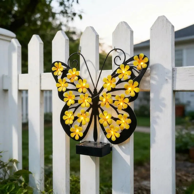 Enchanting Solar-Powered Metal Butterfly Garden Light