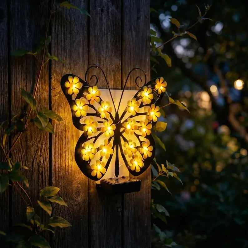 Enchanting Solar-Powered Metal Butterfly Garden Light